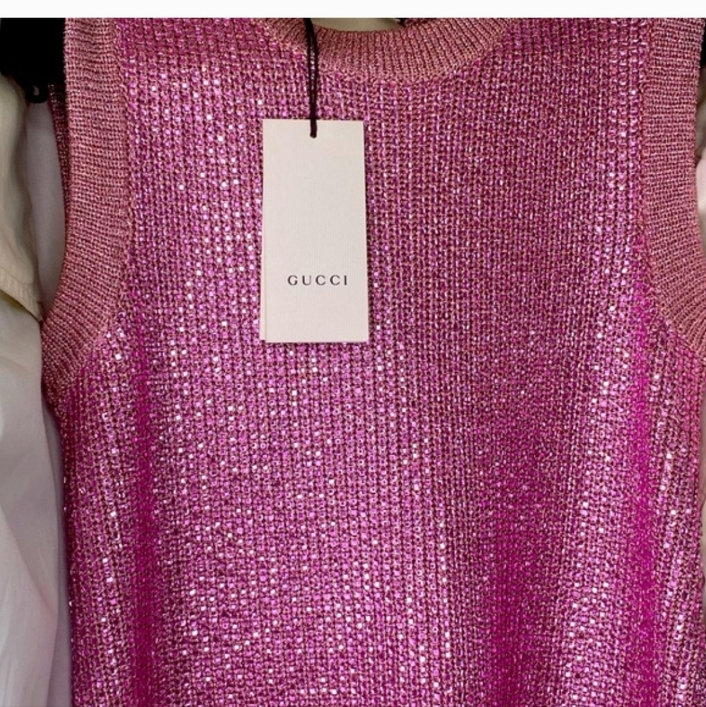 Gucci Glittering Pink Midi Dress